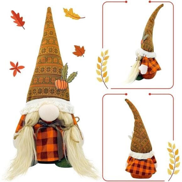 Fall Gnomes Plush 2PCS Dwarfs for Home Thanksgiving Home  Farmhouse Decorations - Picture 3 of 7
